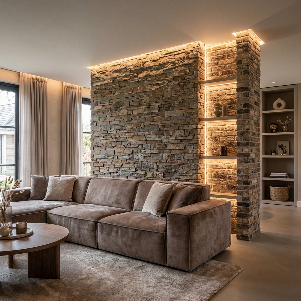 Mur en pierre intérieur